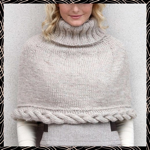 Cable Capelet Knitting Pattern, PDF Knitting Pattern Download, Vintage Knit Pattern, Womens Jacket Shrug Capelet Poncho, Women, Pdf Pattern - Etsy