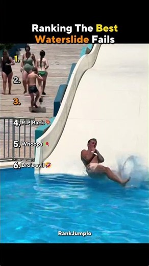 Ranking the best waterslide fails 💀🗿 #usa