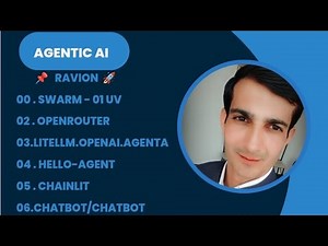 Ravion.00.Swarm, 01.UV, 02.OpenRouter, 03.Litellm-OpenAI-Agent, 04.Hello-Agent Chainlit & Chatbots 🔥