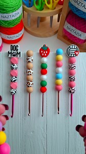 Crochet hooks are useful and can be kind of plain. This tip from Naztazia uses silicone beads to cover the handles of aluminum crochet hooks to make them decorative and colorful. #reels #crochet #knitting #crochethook #artist #beads #tutorial #yarnlove #howto #tipsandtricks #naztazia | Naztazia
