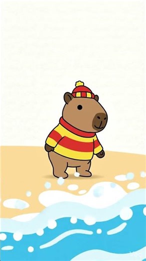 Ripples 🌊 Capybara Animation #Shorts #Relax #Cozy