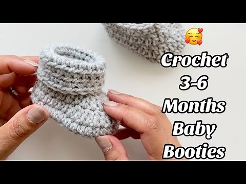 CROCHET BABY BOOTIES 3-6 MONTHS - Easy Step by step Tutorial US TERMS