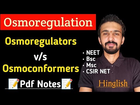 Osmoregulation : Osmoregulator v/s Osmoconformer || By Dadhich Sir