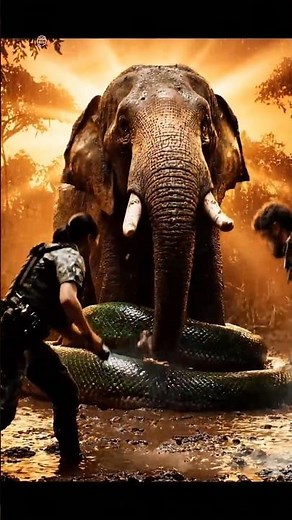 Giant Elephant vs Anaconda | Epic Paw Rescue 4K #AnimalRescue #4KShorts #epicrescue