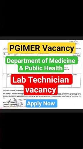 Lab Technician vacancy | Government Lab Technician Vacancy | #education #governmentemployment #job