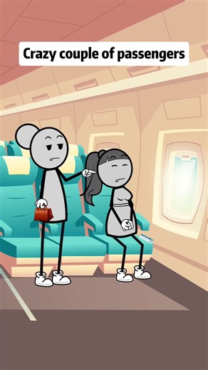 Crazy couple of passengers #foryou #animation #fyp #usa🇺🇸 | airplane