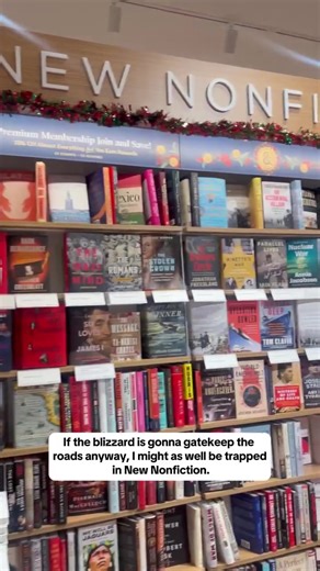 This is my safe space. #winterstorm #bookstore #nonfiction #aibraryapp #life