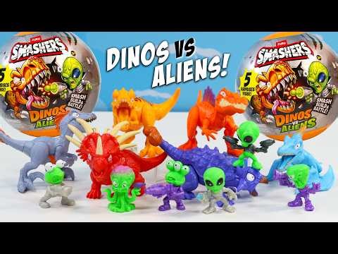Smashers Dino vs Alien 5 Surprise Dinosaur ET Spheres Full Mini Collection Review