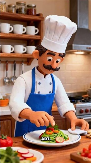 Whimsical Claymation Chef Gets Fresh Fish from Cat #trending #shortsviral #shorts