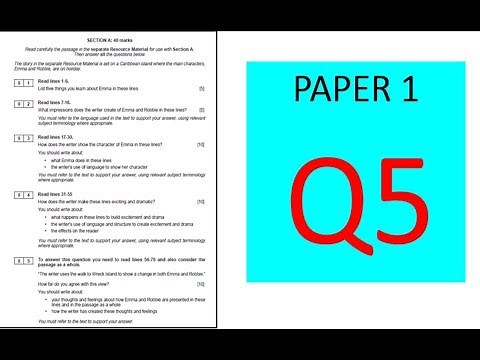 Question 5 - EDUQAS paper 1 reading exam (GCSE English Language)