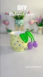 DIY old cup decor ☕️🫐🌿#shorts#diy#viral