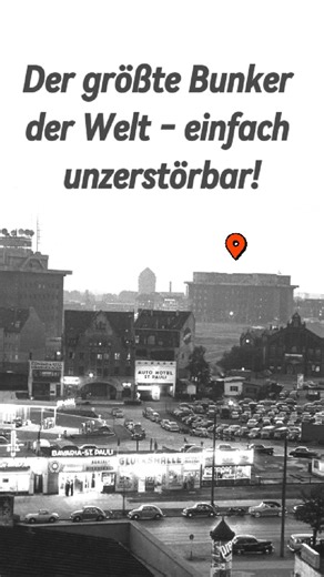 Der Bunker an der Feldstraße – früher Flakturm und Schutzraum im Zweiten Weltkrieg, heute 58 Meter hoch mit Dachgarten, Hotel, Events und Blick über den ganzen Kiez. Ein Ort, der zeigt, wie sich Hamburgs Geschichte weiterentwickelt: wir vergessen nichts, aber wir nutzen die Stadt neu. Historische Aufnahme Quelle: Stiftung Günther Zint | Hamburg Reeperbahn