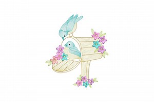 Bird in Mailbox Embroidery Design, Bird in Mailbox Machine Embroidery Design, 4 Sizes Instant Download - Etsy