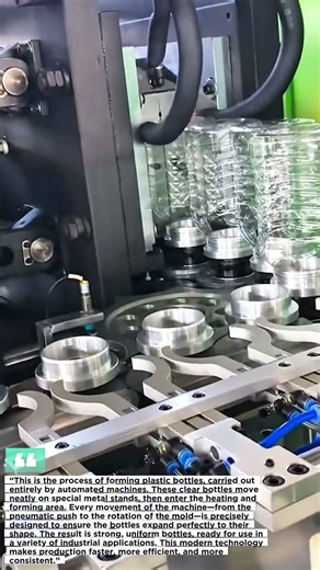 “This is the process of forming plastic bottles, carried out entirely by automated machines#machine