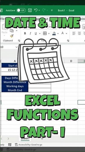 Excel Date Functions in 40 Seconds | DATEDIF, NETWORKDAYS & EOMONTH