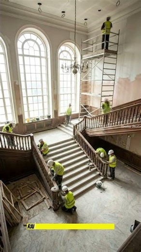 Grand Marble Staircase Hall Renovation | Fast-Paced Time-Lapse Transformation #shorts #shortvideo