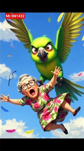 Grandma hitting the parrot and chasing it away #shorts #shortvideo #shortsviral #short #trending