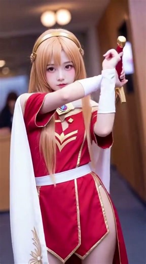 Asuna Sword Art Online Epic Sword Pose 🔥 Cosplay #cosplay #aiart #animegameycosplay