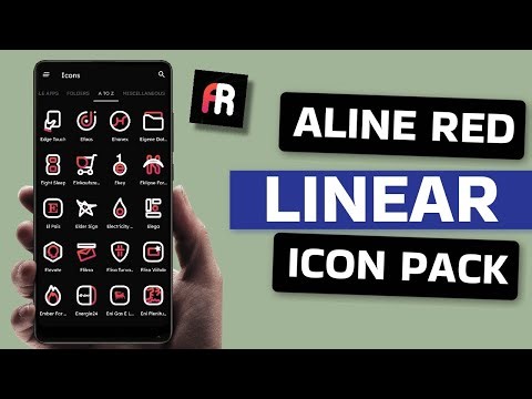 Best Aline Red Linear Icon Pack App for Android