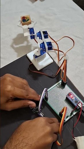 Arduino Joystick Controlled Robotic Arm 🤖 #arduino #arduinonano #arduinoproject #robot #diy #servo