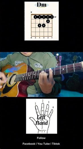 Tutorial Barre Chord Dm Gantung #tutorial #fyp #short #reel #guitar