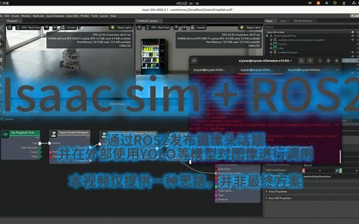 【在Isaac sim中】ROS2发布摄像头话题，使用python代码调用进行YOLO检测