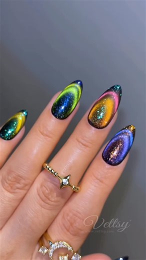 Vettsy on Instagram: "🌈 Galaxy French Nails With Aurora Shimmer 💅 🛒Using Vettsy: ✨Galaxy Shine Cat Eye Gel Set ✨Hema-Free Gel-Nightdream 👉 Shop the same nail supplies via my bio or visit vettsy.com Follow @vettsystore & @vettsynails for more nail inspiration 🧚‍♀️ 👭Tag friends who would like this👭 #vettsynails #vettsycateye #cateyenails #magneticnails #colorshifting #galaxynails #colorswatch #bluenails #blacknails #rainbownails #vibrantnails #holidaynails #frenchnails #nailsathome #diynail