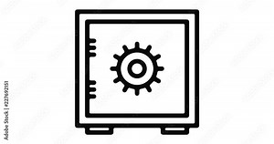 Safe line icon motion graphic animation with alpha channel.