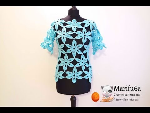 how to crochet flower tunic top sweater