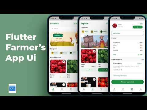 Flutter Speed Code Farmers App UI (Home, Explore & Checkout) | Clean Architecture