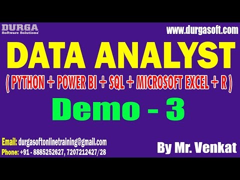 DATA ANALYST tutorials || Demo - 3 || by Mr. Venkat On 13-05-2025 @9AM IST