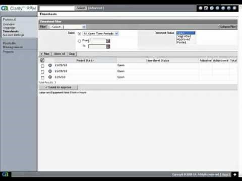 Sample CBT: Using Timesheets with CA Clarity PPM