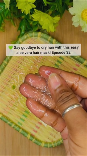 💚 Say goodbye to dry hair with this easy aloe vera hair mask! Episode 32 #hairmask