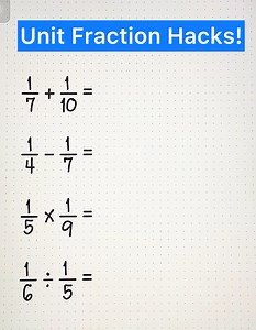 How to Add, Subtract, Multiply, and Divide Unit Fractions in Seconds! #MathHacks #MathTricks | Prof D
