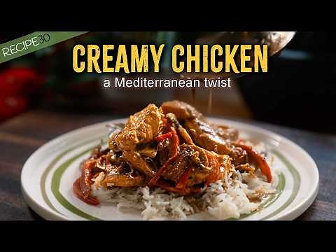 Creamy Chicken with Peppers, Mushrooms & Sherry Sauce