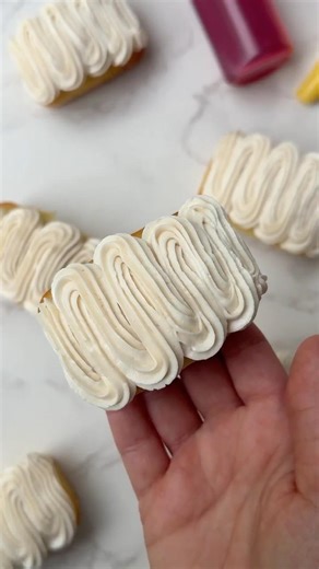 White Chocolate mini cakes with a lemon curd and raspberry jam filling 🥰