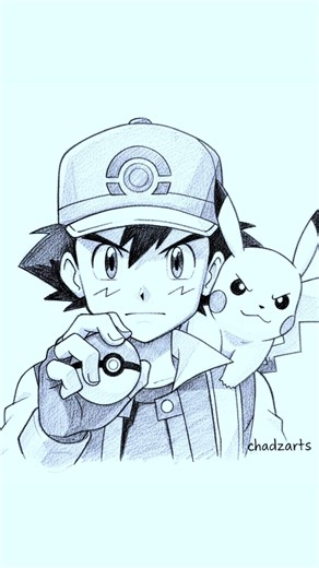 ash ketchum ✏️✏️#drawing #animeeart #pokemon #followers