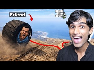 I Trapped My Friend Inside Giant Tyre In GTA V ( Trolling )