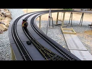 Completed 3 track elevated G Gauge layout. Day 9.