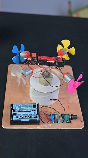 DIY Fan Project | How to Make a 360-Degree Rotating Fan at Home #shorts #fan #motor