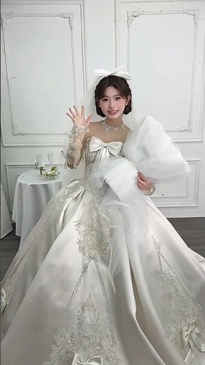 Elegant Bride in Stunning White Wedding Gown