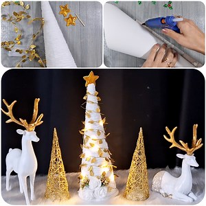 97K views · 453 reactions | Wawwww⭐️ I made an amazing Christmas design using cardboard and wool yarn! ✨ A glowing decorative tree!  | Hobby Knitting Decoration Ideas | Facebook