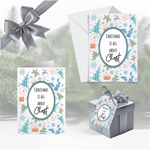 Printable Holiday Christmas Religious Faith Based Stationary Card/gift Tag/envelope Set (DIY, PDF Print) - Etsy