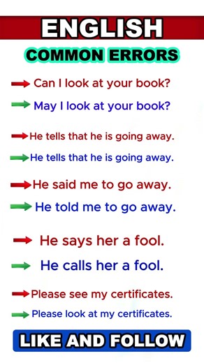 1000 Common English Mistakes 24 | English Common Errors #english #shorts #viral #learningenglish