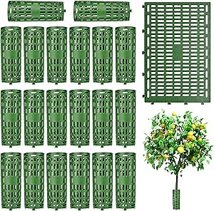YGAOHF Tree Trunk Protector - 20 Pack Tree Guard Protector, Expandable Tree Bark Protector, Great Protection from Trimmers, Mowers, Animals (Green)