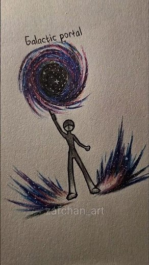 How to draw body with (galactic portal & starfall sabers) ✨️ #drawing #art #howtodraw #shorts