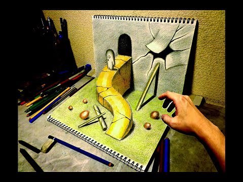 イラストの道が飛び出す！？ 鉛筆で描く3Dトリックアート