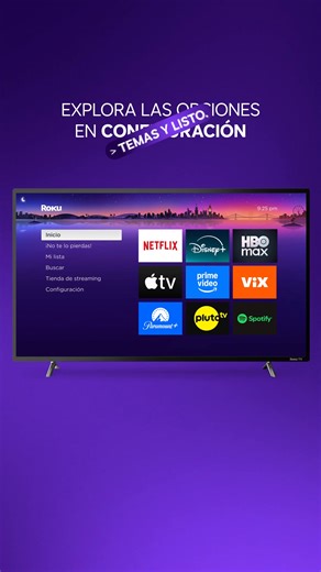 Dale personalidad a tu Roku con fondos únicos ✨ Solo entra a Configuración > Temas y elige tu favorito. ¡Tu Roku, tu estilo! 💜 #Roku #Streaming | Roku LATAM