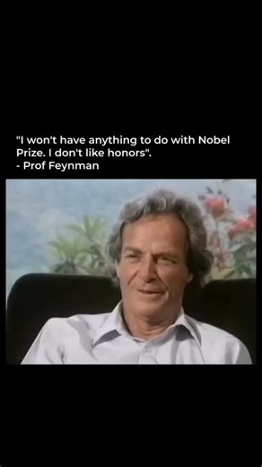 Quantum Field AI on Instagram: "Richard Feynman, who later received the Nobel Prize in Physics in 1965, was known for disliking formal honors and titles. He once said that prizes and awards did not matter much to him and that he preferred the work itself over recognition. In interviews and writings, he repeatedly expressed discomfort with prestige and public praise. For Feynman, the satisfaction came from understanding nature and solving problems, not from medals or status."