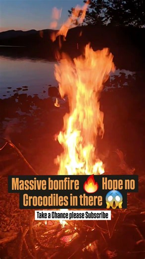 Any Crocodiles 🐊 in there 😱 #subscribe #travel #fire #lake #europe